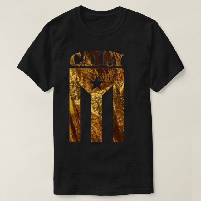 Puerto Rican Cayey Guld Boricua, Puerto Rico Flagg T Shirt (Design framsida)
