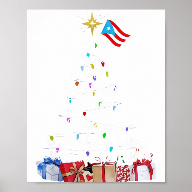 Puerto Rican Christmas Tree Lights Food Traditions Poster (Framsidan)