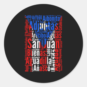 Puerto Rican Cities Puerto Rico Flagga Boricua Runt Klistermärke