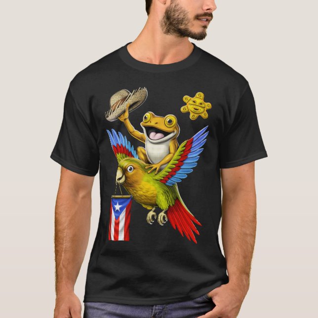Puerto Rican Coqui Frog T Shirt (Framsida)