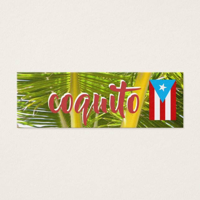 Puerto Rican Coquito Märkre med Flagga Litet Visitkort (Framsidan)