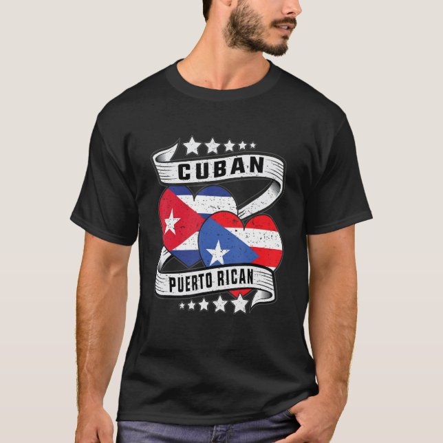 Puerto rican Cuban halv Cuban halv Puerto rican f T Shirt (Framsida)
