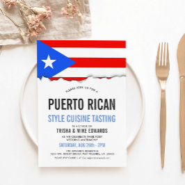 Puerto Rican Cuisine | Party Flagga Inbjudan
