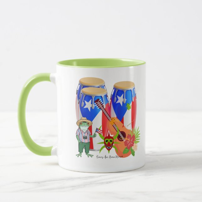 Puerto Rican Cultural Art Combo Mug - 11 oz Mugg (Vänster)