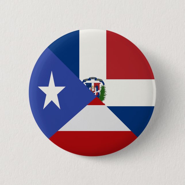 Puerto Rican Dominican Flagga | PR DR Republiken Knapp (Framsida)
