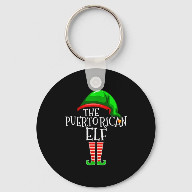 Puerto Rican Elf Family Matching Group Christmas G Nyckelring (Framsida)