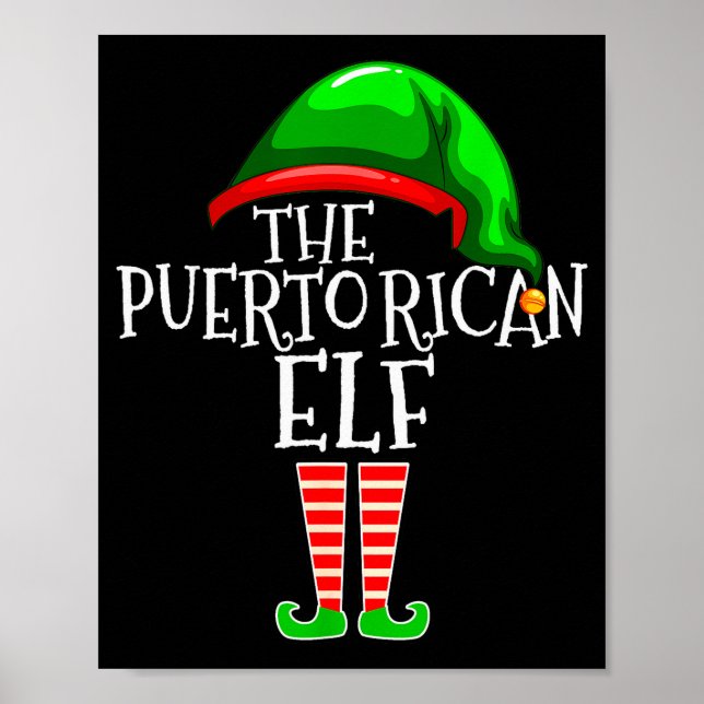 Puerto Rican Elf Family Matching Group Christmas G Poster (Framsidan)