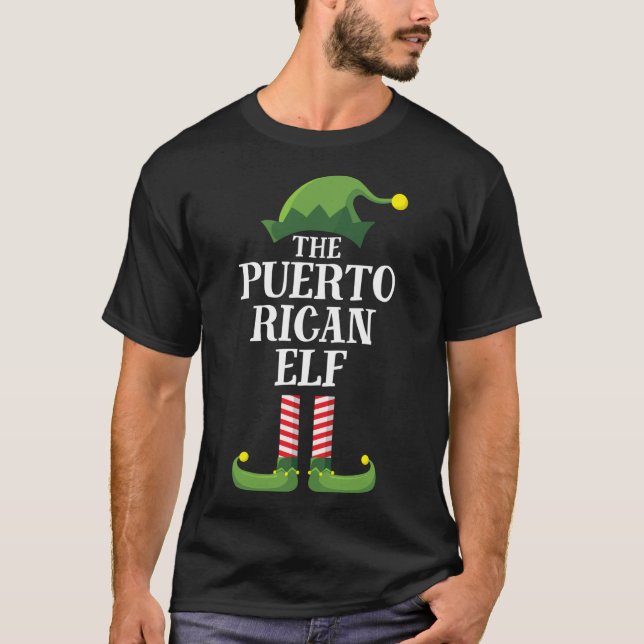 Puerto Rican Elf Matching Family Group, jul P T Shirt (Framsida)