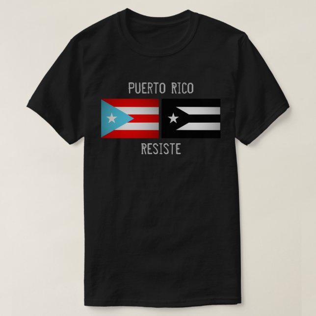 Puerto Rican Flagga and Resistance Flagga T Shirt (Design framsida)
