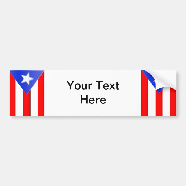 Puerto Rican flagga Bildekal (Framsidan)