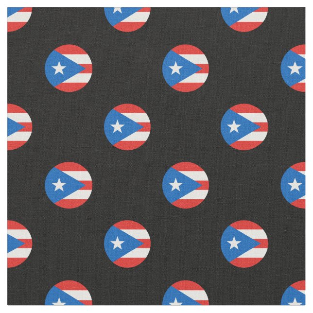 Puerto Rican Flagga Black Tyg (Närbild)