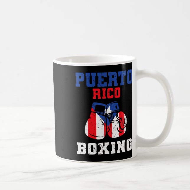 Puerto Rican Flagga Boxing Glove Rico Pride Boxing Kaffemugg (Höger)