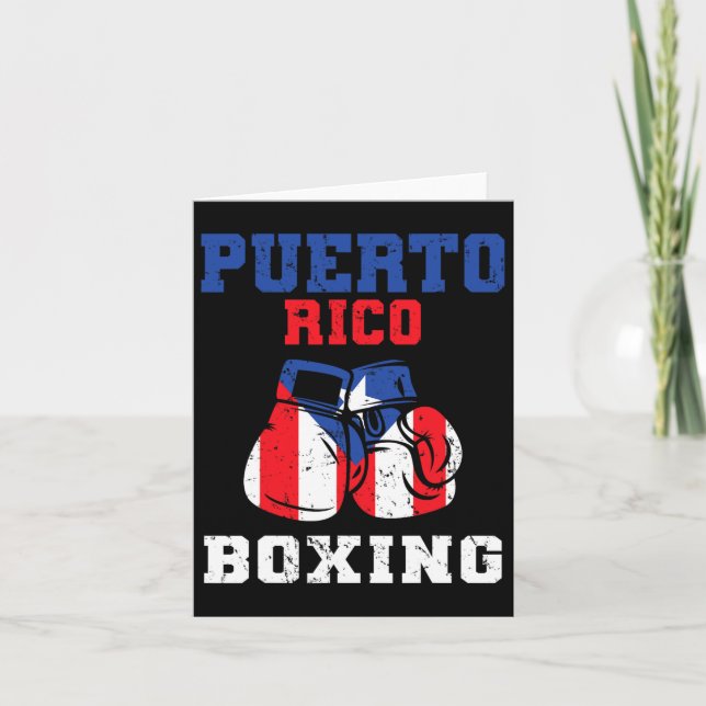 Puerto Rican Flagga Boxing Glove Rico Pride Boxing Kort (Framsida)