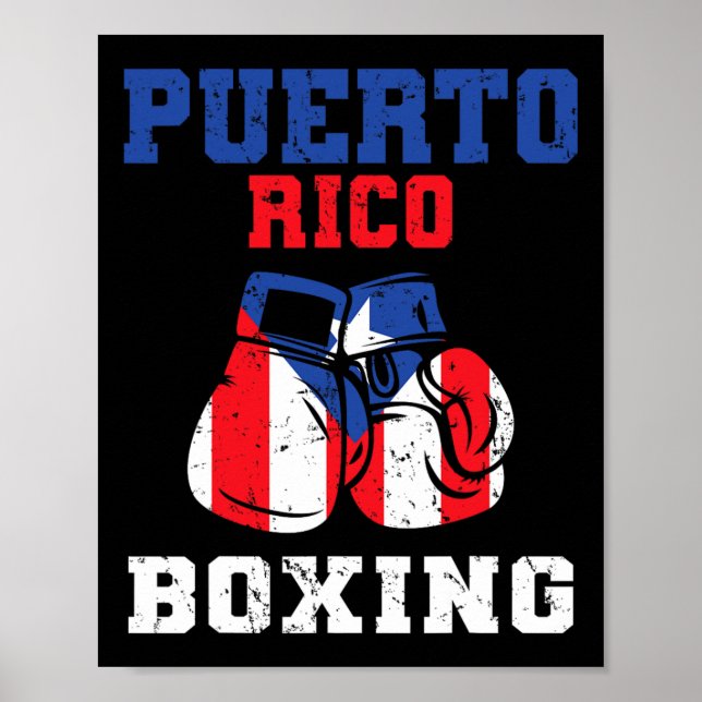 Puerto Rican Flagga Boxing Glove Rico Pride Boxing Poster (Framsidan)