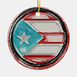 Puerto Rican Flagga Circle Ornament