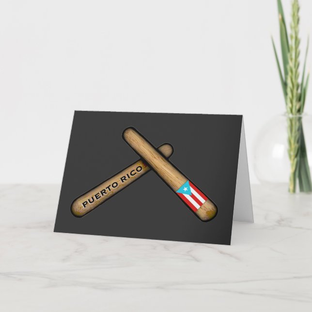 Puerto Rican Flagga Claves Boricua Percussion Helgkort (Framsida)