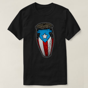 Puerto Rican Flagga Conga Drum T-Shirt