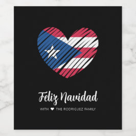 Puerto Rican Flagga Coquito Vinflaska Etikett