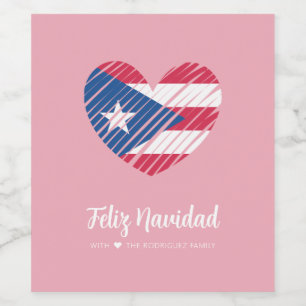 Puerto Rican Flagga Coquito Vinflaska Etikett