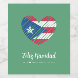 Puerto Rican Flagga Coquito Vinflaska Etikett