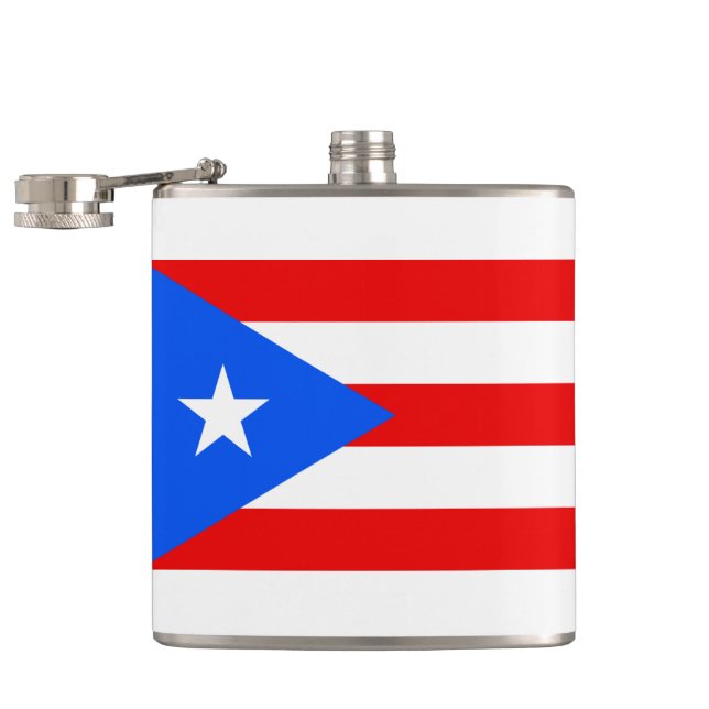 Puerto Rican flagga Flask Fickplunta (Öppnad)
