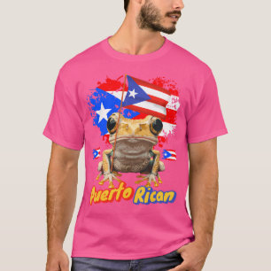 Puerto Rican Flagga Idea for with Coqu Frog T Shirt