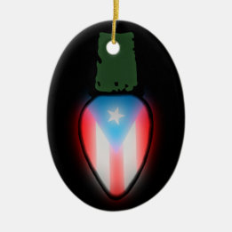 Puerto Rican Flagga jul Light Ornament