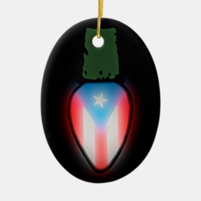 Puerto Rican Flagga jul Light Ornament (Framsidan)