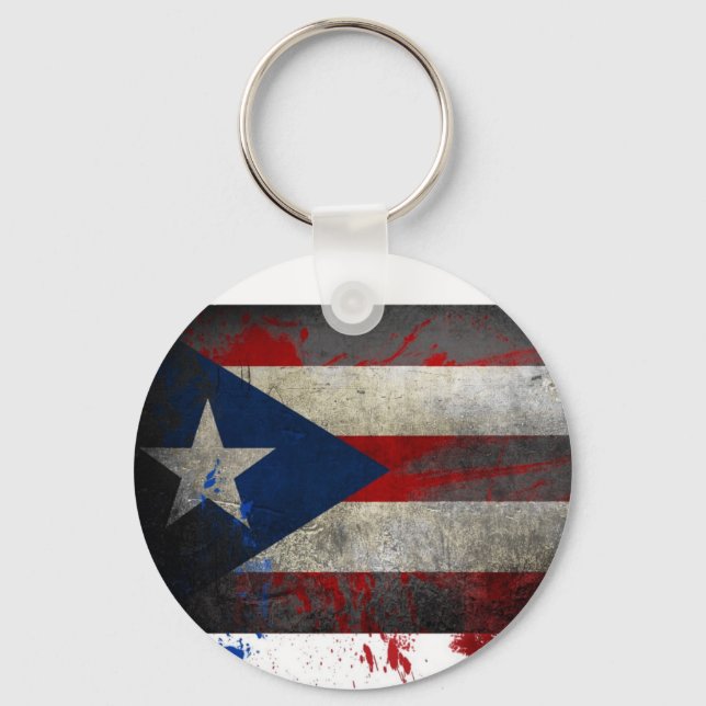 Puerto Rican Flagga Keychain Nyckelring (Framsida)