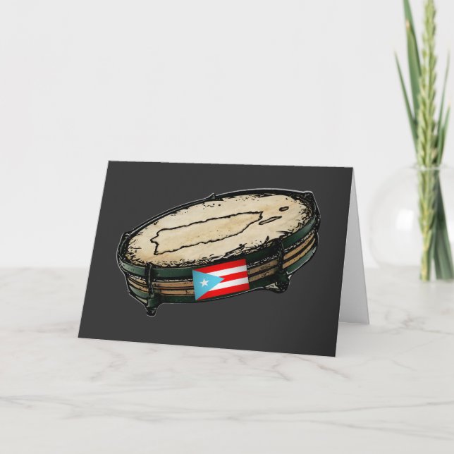 Puerto Rican Flagga Pandera Boricua Karta Helgkort (Framsida)