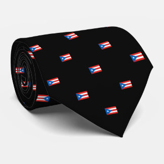 Puerto Rican Flagga Patterned Black Slips