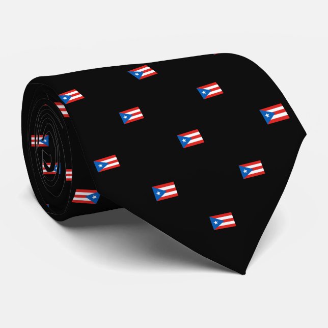 Puerto Rican Flagga Patterned Black Slips (Rullad)