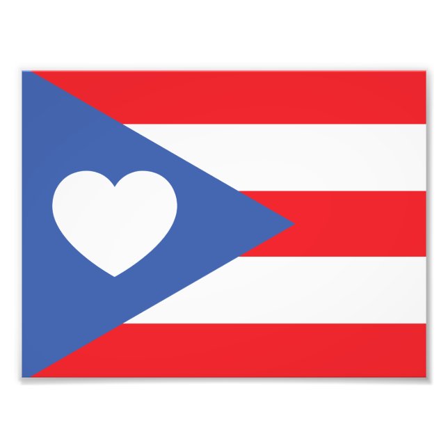Puerto Rican Flagga Photo Fototryck (Framsidan)