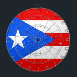 Puerto Rican Flagga (Puerto Rico) Darttavla<br><div class="desc">Denna utformning präglar Puerto Rico flagga, som representerar och symboliserar den karibiska ön och dess folk. Samväldet Puerto Rico ("Estado Libre Asociado de Puerto Rico") är ett av Amerikas förenta staters oregistrerade territorier. Efter Christopher Columbus ankomst 1493 koloniserades Puerto Rico av den inhemska taiwanbefolkningen i Spanien. Puerto Ricans har varit...</div>
