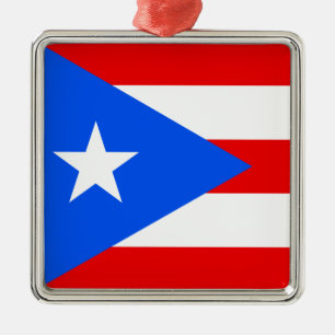 Puerto Rican Flagga (Puerto Rico) keramiska prydna Julgransprydnad Metall