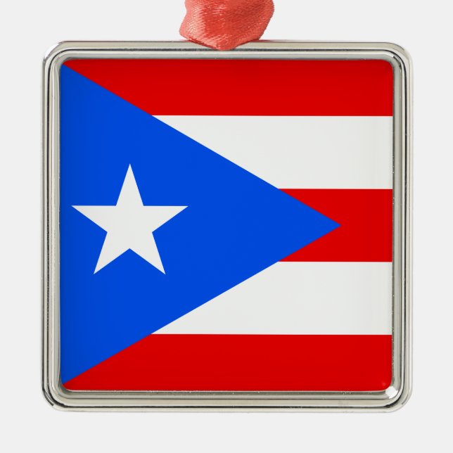 Puerto Rican Flagga (Puerto Rico) keramiska prydna Julgransprydnad Metall (Framsidan)