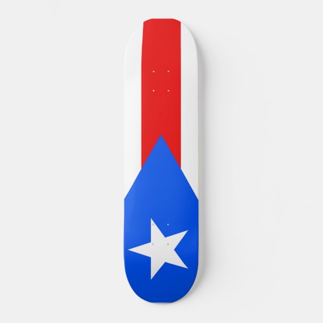 Puerto Rican Flagga (Puerto Rico) Mini Skateboard Bräda 18,5 Cm (Framsida)