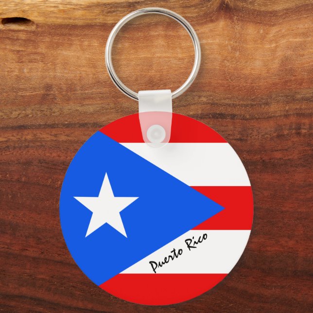 Puerto Rican Flagga & Puerto Rico, patrioter/sport Nyckelring (Framsida)