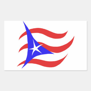 Puerto Rican Flagga Rektangulärt Klistermärke