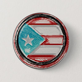 Puerto Rican Flagga Round Pin Knapp