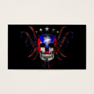 Puerto Rican flagga - skalle Visitkort