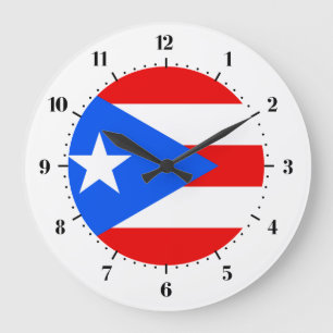 Puerto Rican flagga Stor Klocka