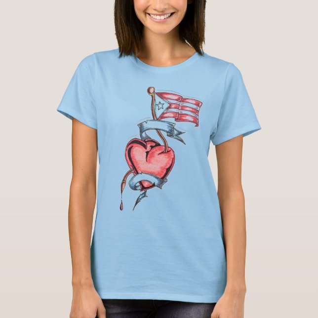 Puerto Rican Flagga Tee (Framsida)