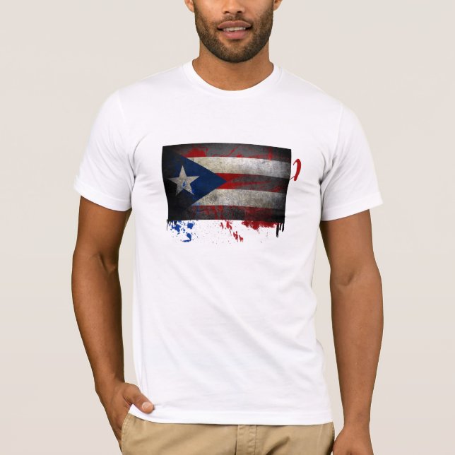 Puerto Rican flagga Tee Shirt (Framsida)