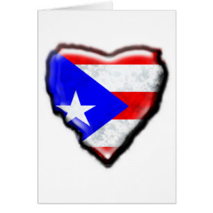 Puerto Rican flaggahjärta Hälsningskort