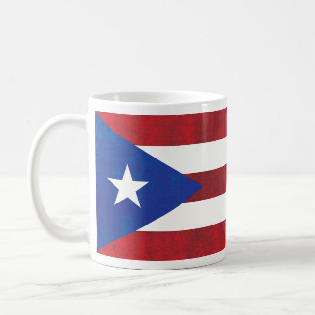 Puerto Rican flaggamugg Kaffemugg (Vänster)