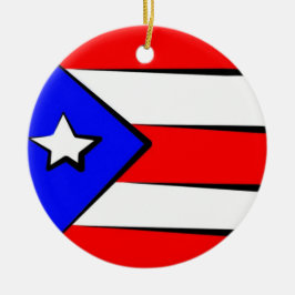 Puerto Rican flaggaprydnad Julgransprydnad Keramik