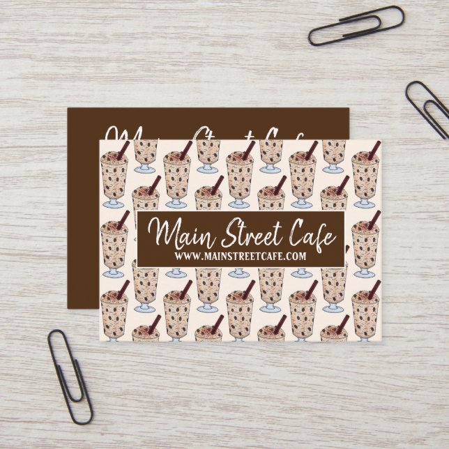 Puerto Rican Food Cuisine Arroz con Dulce Dessert Visitkort (Fram/Back In Situ)