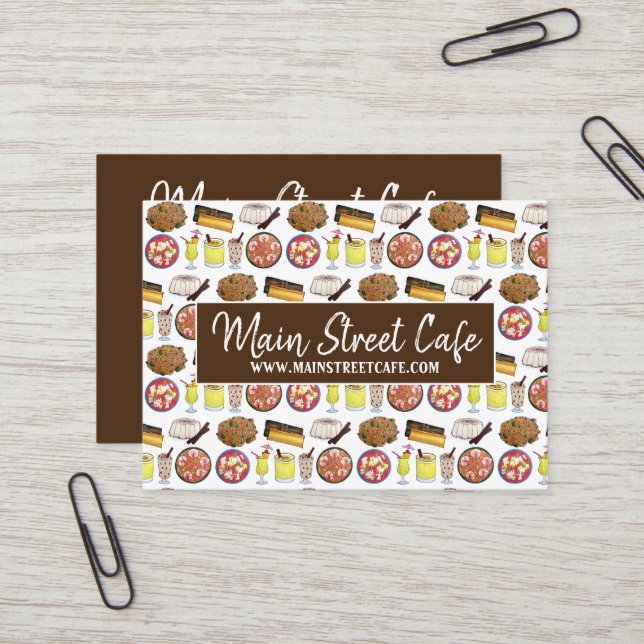 Puerto Rican Food Cuisine Restaurant Caterer Chef Visitkort (Fram/Back In Situ)