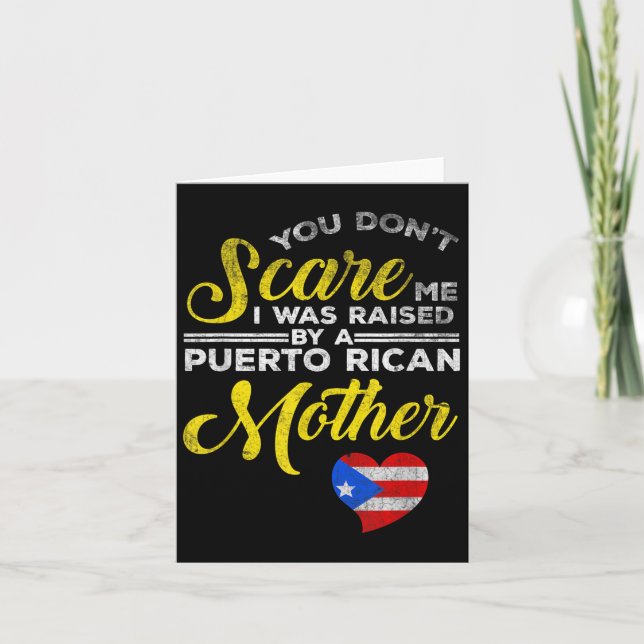 Puerto Rican Funny Quote Puerto Rico Pride Distres Kort (Framsida)